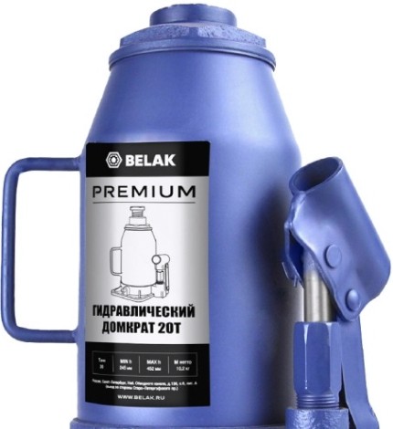 Домкрат бутылочный BELAK PREMIUM гидравлический 20т BAK.30020 [BAK.30020]