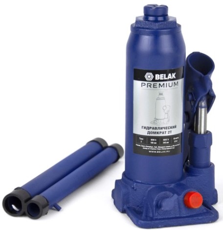 Домкрат бутылочный BELAK PREMIUM гидравлический 2т BAK.30010 [BAK.30010]