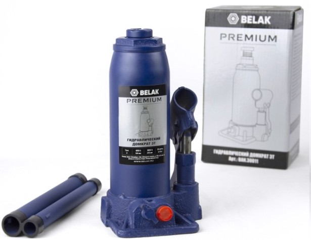 Домкрат бутылочный BELAK PREMIUM гидравлический 3т BAK.30011 [BAK.30011]