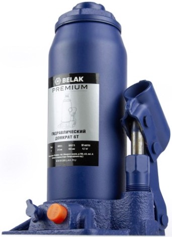 Домкрат бутылочный BELAK PREMIUM гидравлический 6т BAK.30014 [BAK.30014]