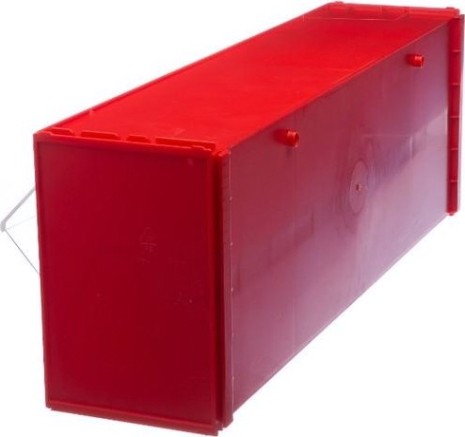 Короб откидной СТЕЛЛА-ТЕХНИК -104 красный/прозр., 4 ячейки, кассета 600х177х206 мм [СТЕЛЛА-104]
