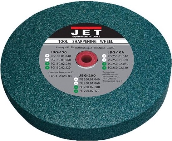 Круг абразивный JET 200x25x16 мм 80G, зеленый [PG200.02.080]