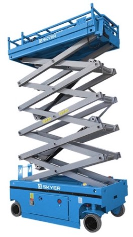 Передвижной телескопический подъемник SKYER PL0845 самоходный с выдв.платформой