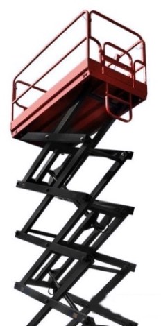 Передвижной телескопический подъемник SKYER SPF1305 самоходный, ножничный, ведомый