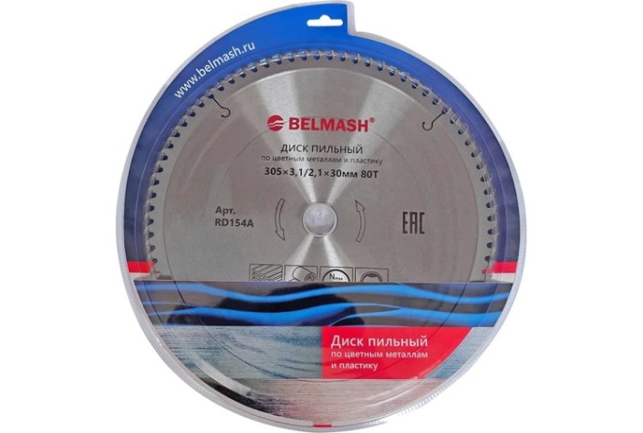 Пильный диск по алюминию и пластику BELMASH 305х3,0/30х80Т [RD154A]