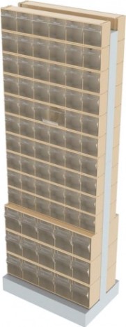 Стойка СТЕЛЛА-ТЕХНИК бежевая двусторонняя напольная (600х380х1650) [406-00-10-03-B]