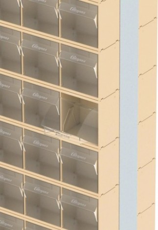 Стойка СТЕЛЛА-ТЕХНИК бежевая двусторонняя напольная (600х380х1650) [406-00-10-03-B]