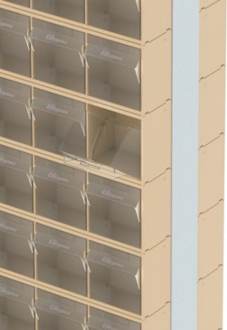 Стойка СТЕЛЛА-ТЕХНИК бежевая двусторонняя напольная (600х380х1650) [406-00-14-00-B]