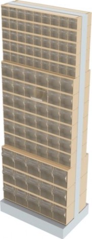 Стойка СТЕЛЛА-ТЕХНИК бежевая двусторонняя напольная (600х380х1650) [406-05-06-03-B]