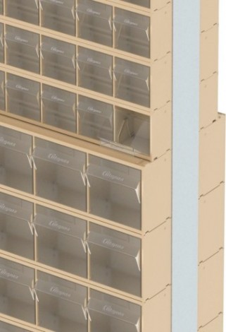 Стойка СТЕЛЛА-ТЕХНИК бежевая двусторонняя напольная (600х380х1650) [406-09-08-00-B]