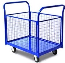 Тележка платформенная ПЛБ 7х12-2Р с сетчатым бортом (без колес) [09000520]