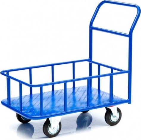 Тележка платформенная СТЕЛЛА-ТЕХНИК КПБ-300-150 с бортом, 600х900мм [КПБ-300-150-И]