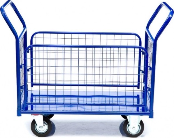 Тележка платформенная СТЕЛЛА-ТЕХНИК КПО-300 с бортами, 600х1000мм [КПО-300-С-150-И]