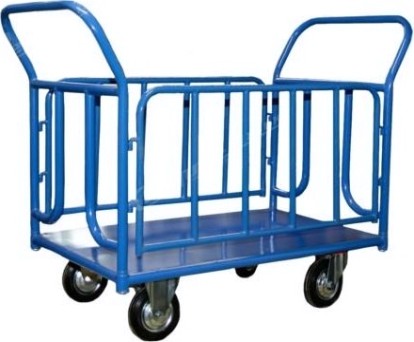 Тележка платформенная СТЕЛЛА-ТЕХНИК КПО-300 Т 4-х колес., борт-сетка (600х1000) 150-И, до 400 кг [КПО-300Т-150-И]
