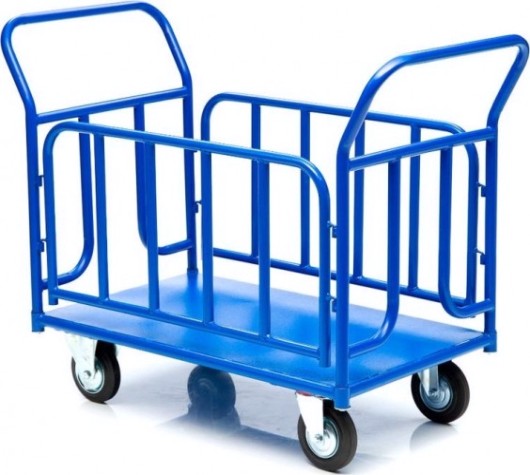 Тележка платформенная СТЕЛЛА-ТЕХНИК КПО-300Т-160 с бортами, 600х1000мм [КПО-300Т-160-К]