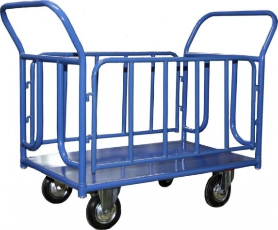 Тележка платформенная СТЕЛЛА-ТЕХНИК КПО-500 Т 4-х колес., борт-труба (800х1200) 160-K, до 400 кг [КПО-500Т-160-К]