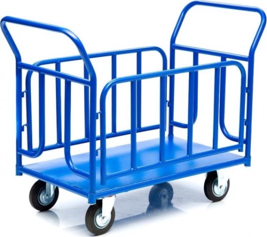 Тележка платформенная СТЕЛЛА-ТЕХНИК КПО-500Т-150 с бортами, 800х1200мм [КПО-500Т-150-И]