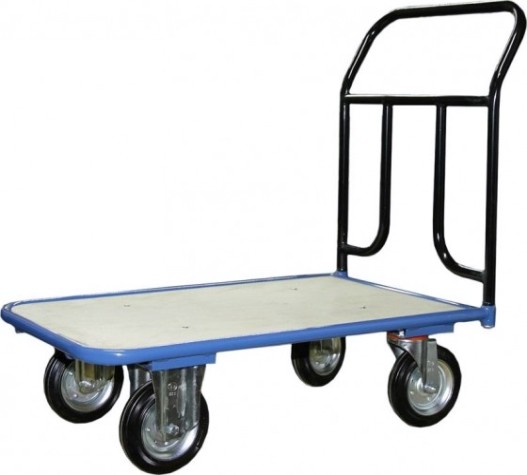 Тележка платформенная СТЕЛЛА-ТЕХНИК КПТ-500 4-х колесная с фанерой (600х1000) 160-K, до 400 кг [КПТ-500-160-К]