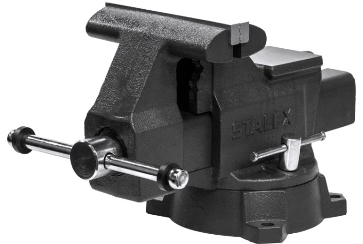 Тиски слесарные STALEX "Кайман", 165х150 мм. 210°, 17,1 кг. [D60]