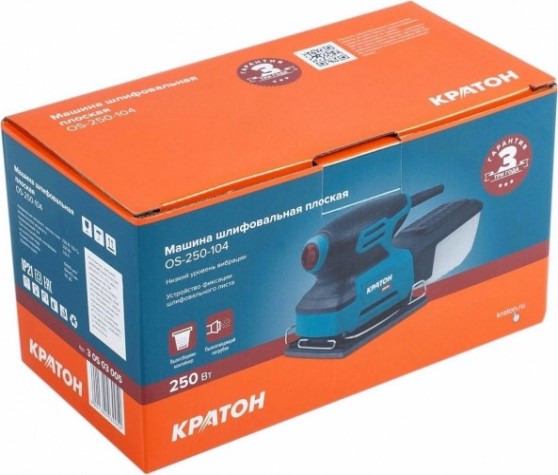 Виброшлифмашина КРАТОН OS-250-104 плоская [3 05 03 005]